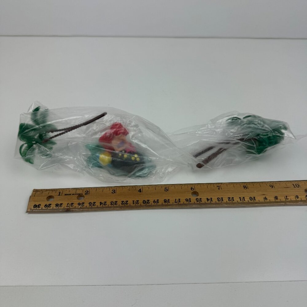 Sealed Vtg 90s Little Mermaid Flounder Applause Cake Topper‎ Figurine Palm Trees